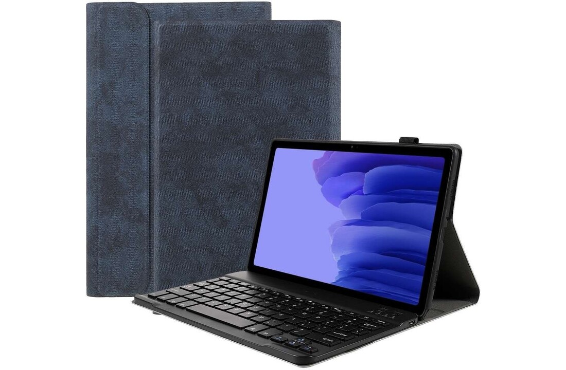 Just in Case Vintage Bluetooth Keyboard Cover - Samsung Galaxy A7 - Blauw - Beschermhoes