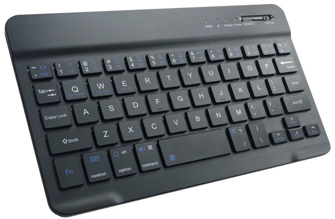 Just in Case Vintage Bluetooth Keyboard Cover - Samsung Galaxy A7 - Blauw - Beschermhoes