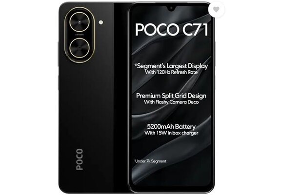 Xiaomi Poco C71 64GB Zwart - Mobiele telefoon