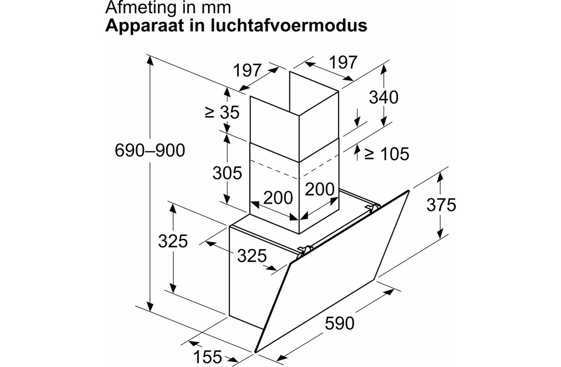 Bosch DWK65DK60 - Wandschouw afzuigkap