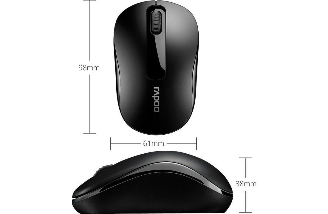 Rapoo M10 Plus Zwart - Muis