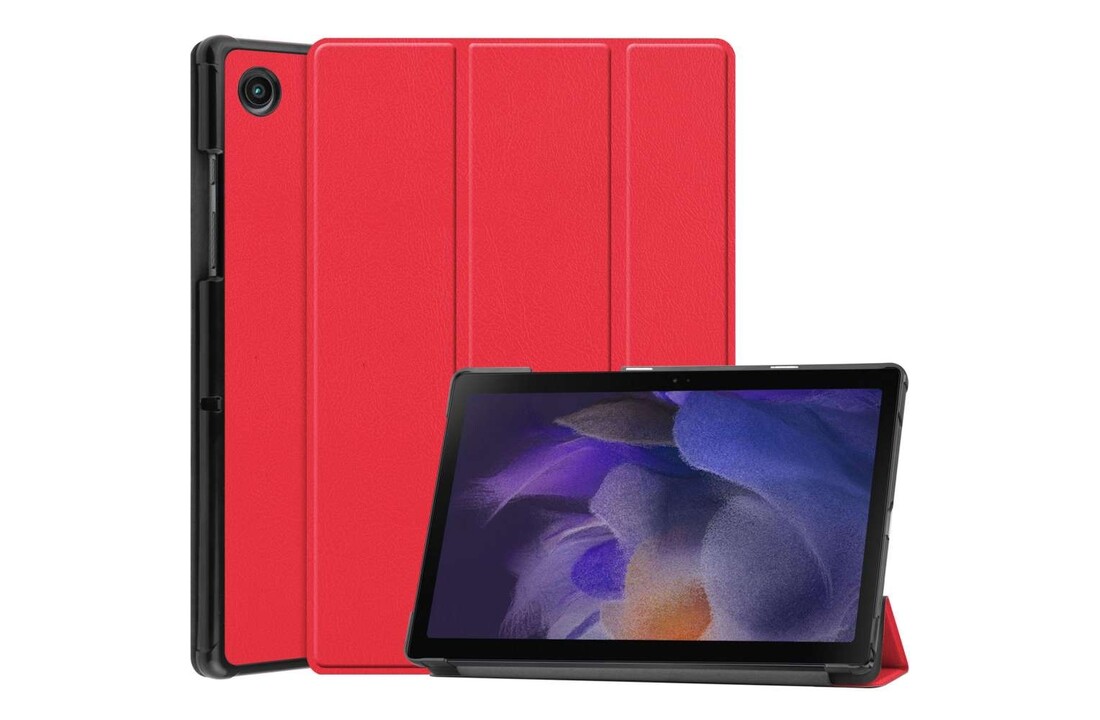 Just in Case Smart Tri-Fold Case - Samsung Galaxy Tab A8 - Rood - Beschermhoes