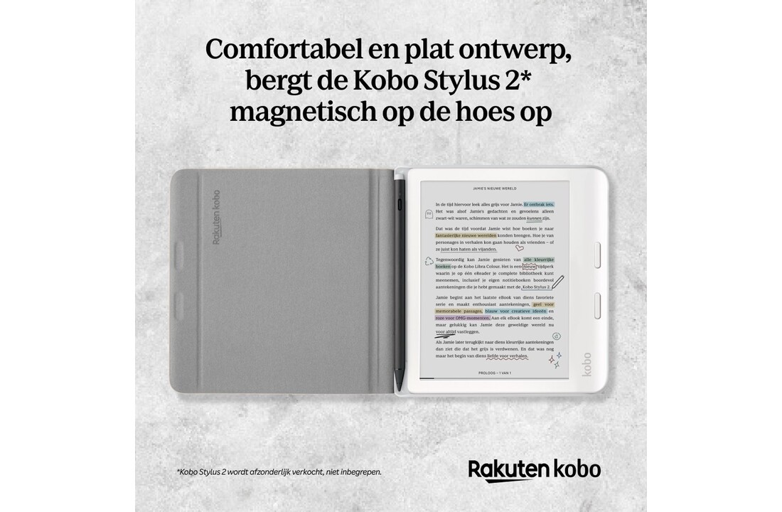 Kobo Libra Colour Notebook SleepCover Zwart - Beschermhoes