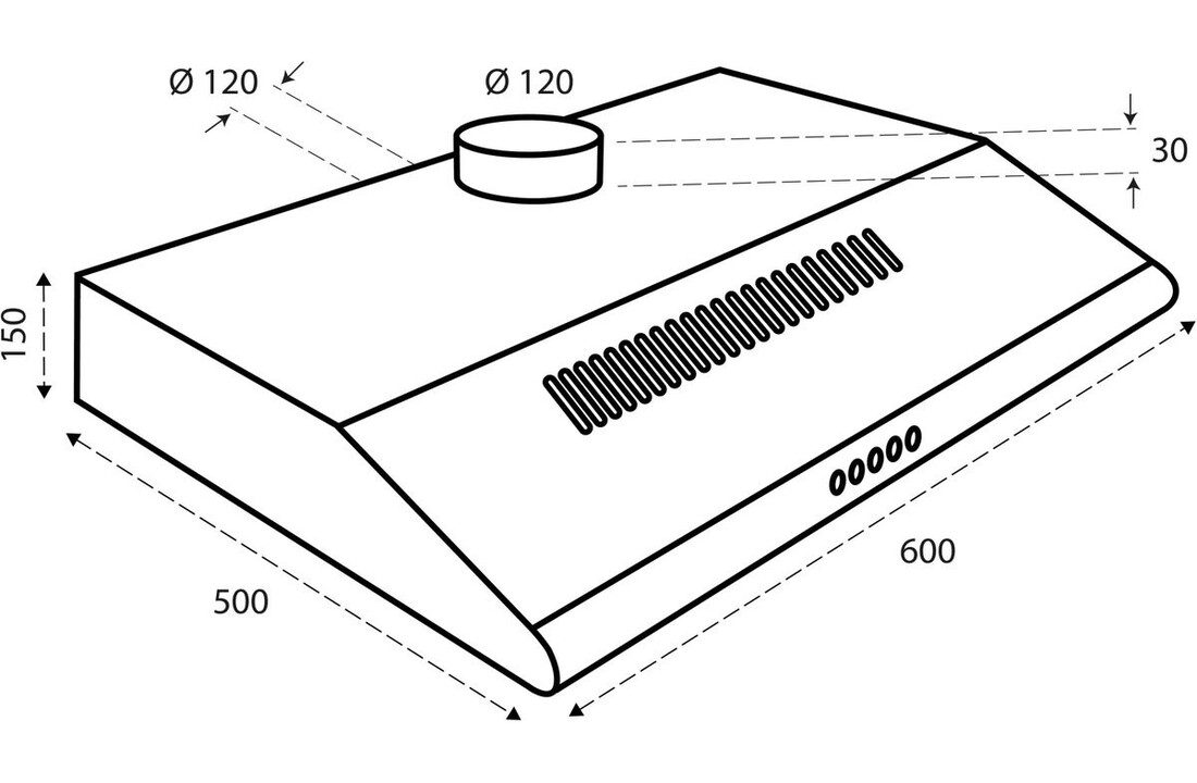 Inventum AKO6012WIT - Onderbouw afzuigkap