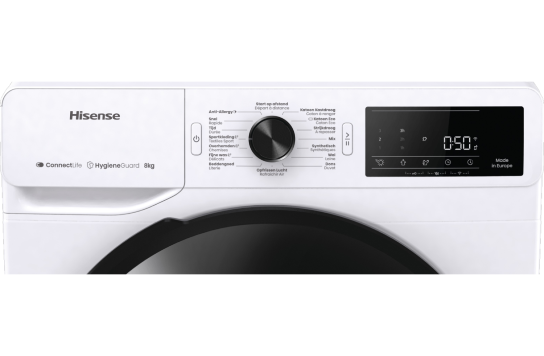 Hisense DH3V800UW/BLX - Warmtepompdroger.