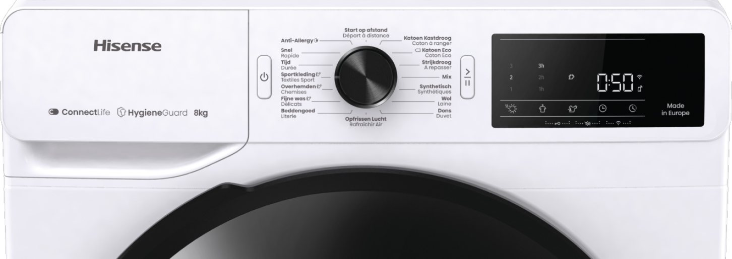 Hisense DH3V800UW/BLX - Warmtepompdroger.