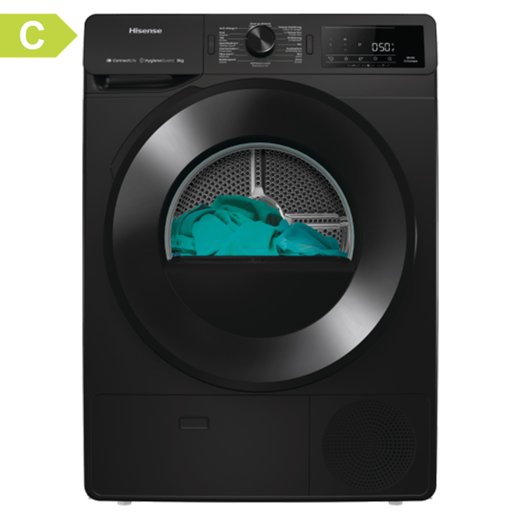 Hisense DH3V800UB/BLX - Warmtepompdroger.