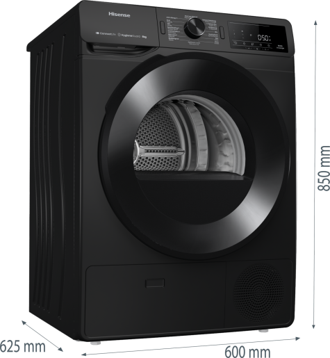 Hisense DH3V800UB/BLX - Warmtepompdroger.