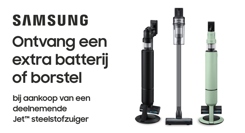 Extra batterij of borstel bij Samsung Jet steelstofzuiger