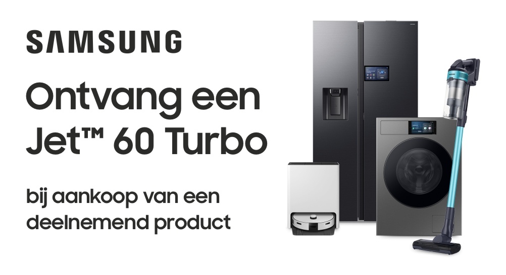 Samsung: GRATIS Jet 60 Turbo steelstofzuiger!
