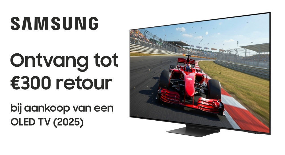 Tot €300 retour bij een Samsung OLED TV (2025)
