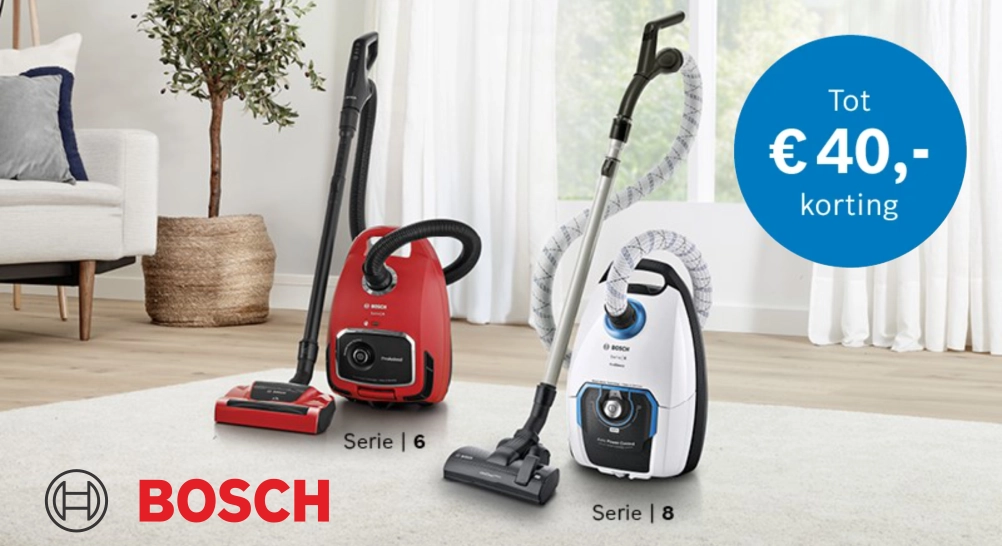 Bosch actie: Cashback op de Bosch serie 6 & 8 stofzuigers