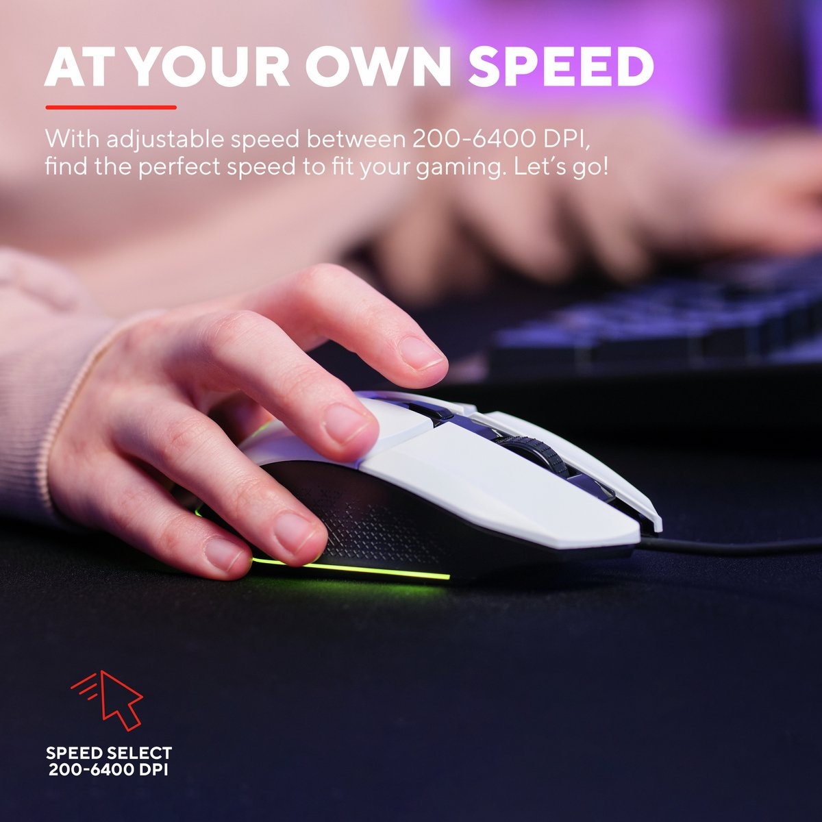 Trust GXT 109W Felox Wit - Gaming Muis