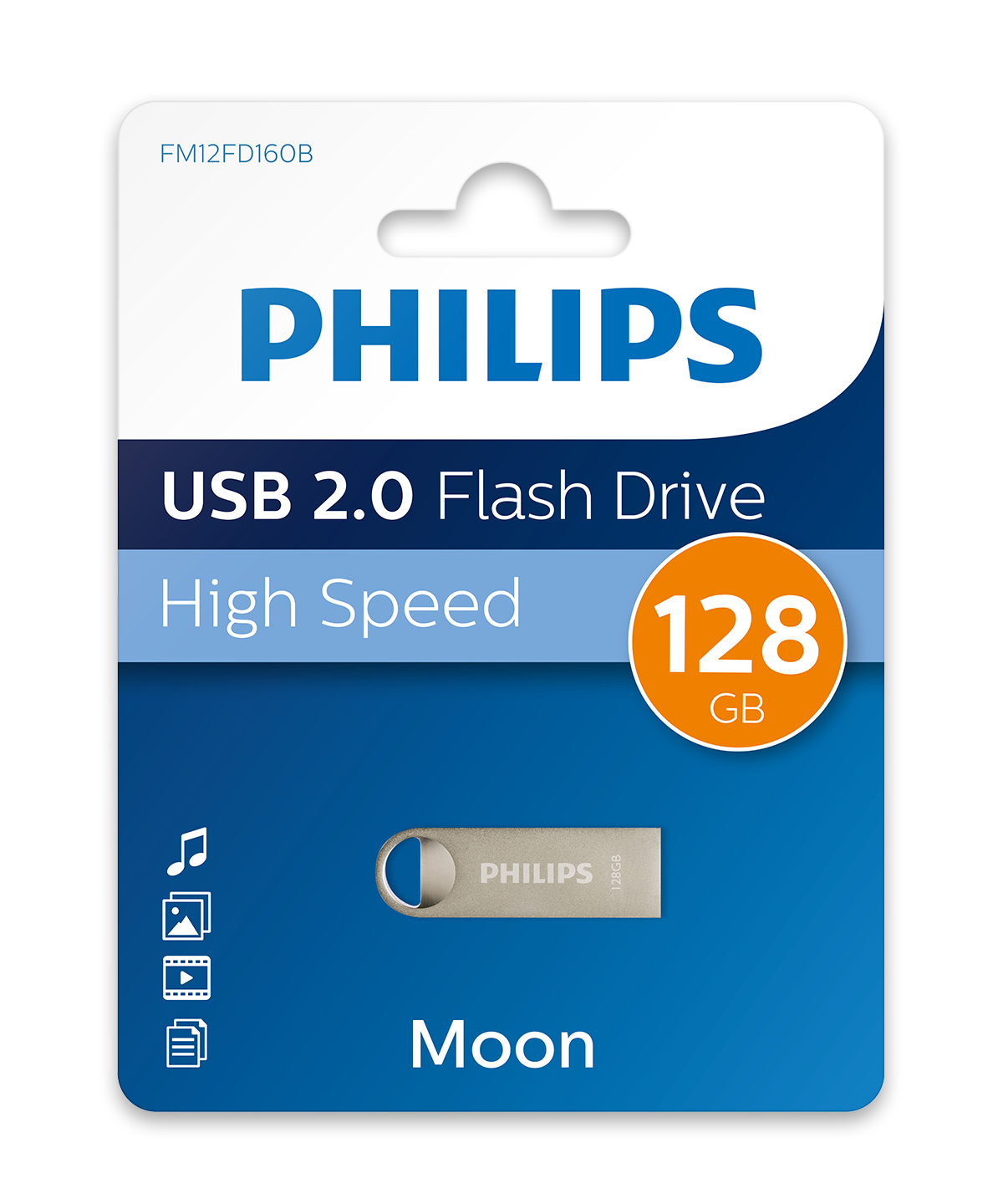 Philips USB 2.0 Moon Vintage Silver 128GB - USB-stick