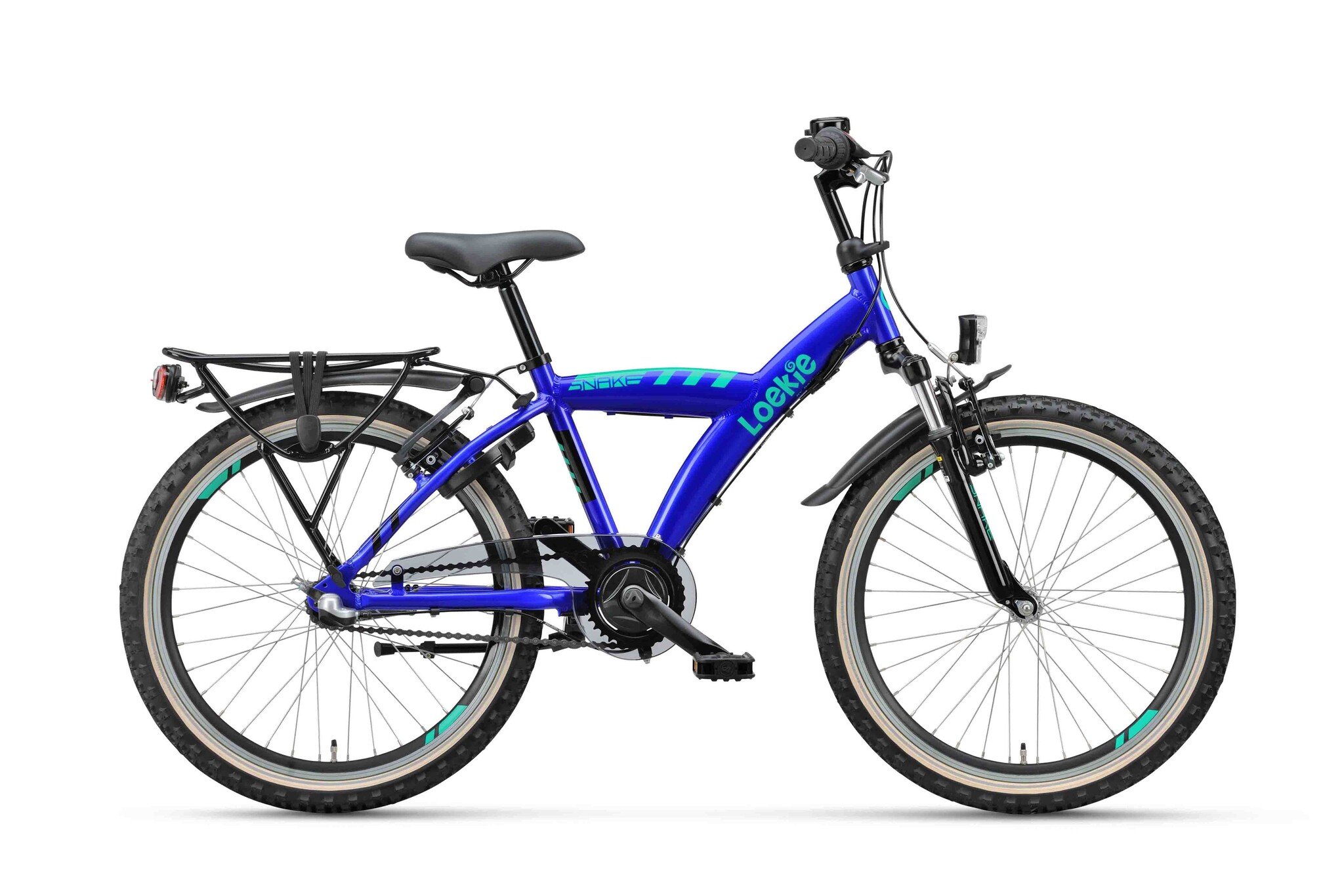 Loekie Snake 22 inch jongensfiets Cobalt blauw