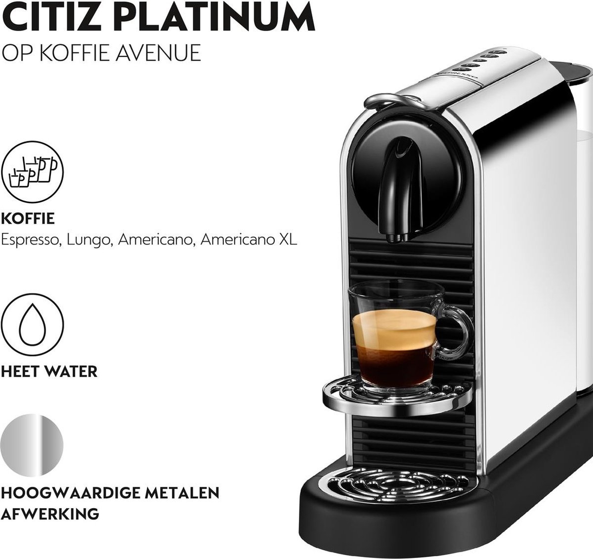 De'Longhi Nespresso CitiZ Platinum EN220.M - Koffiemachine