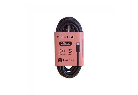 Grab 'n Go GNG-106 Micro USB kabel Zwart 1 meter