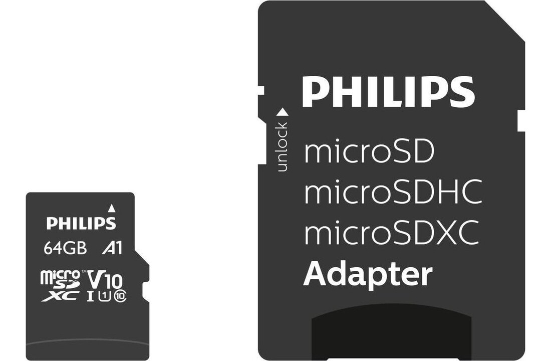 Philips 64GB Micro SDXC - Micro SD kaart