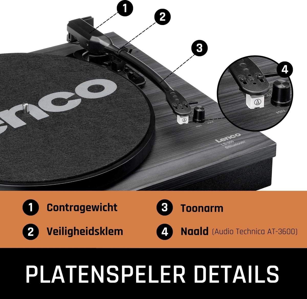 Lenco LS-300BK - Platenspeler