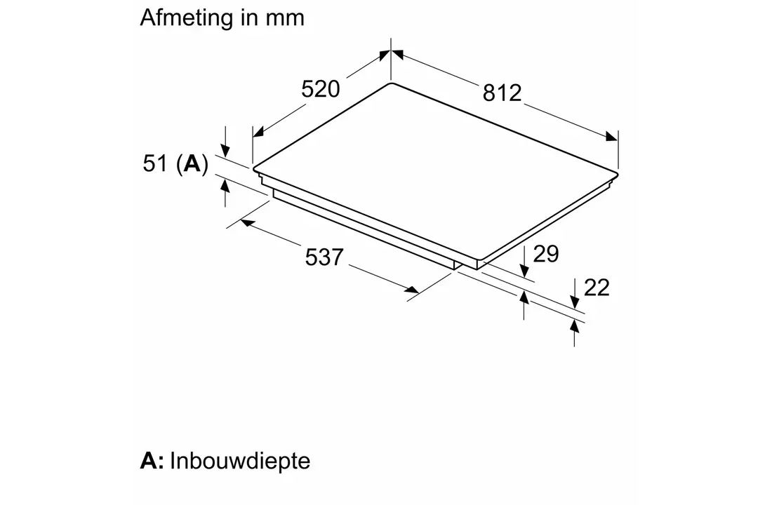 Siemens EX875HYC1M - inductiekookplaat 80 cm. opbouw.