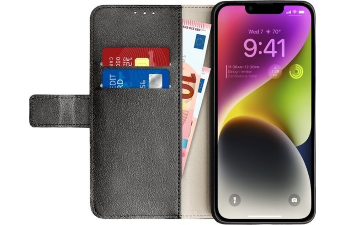 Cazy Wallet Classic voor iPhone 14 Zwart - Beschermhoes