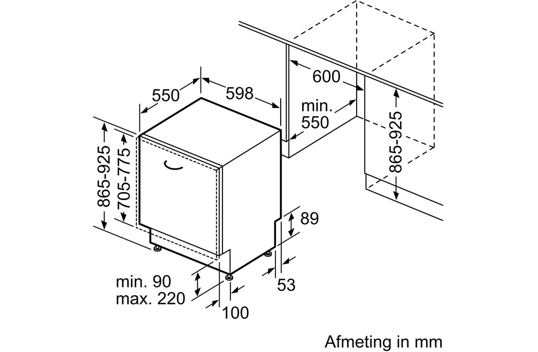 Bosch SBV4EBX25E EXCLUSIV - Inbouw vaatwasser
