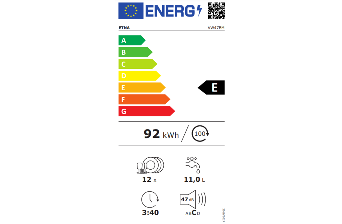 ETNA VW47BM - Inbouw vaatwasser