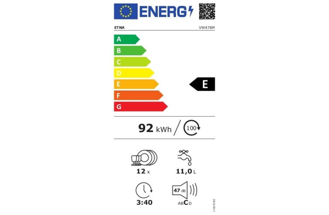 ETNA VW47BM - Inbouw vaatwasser