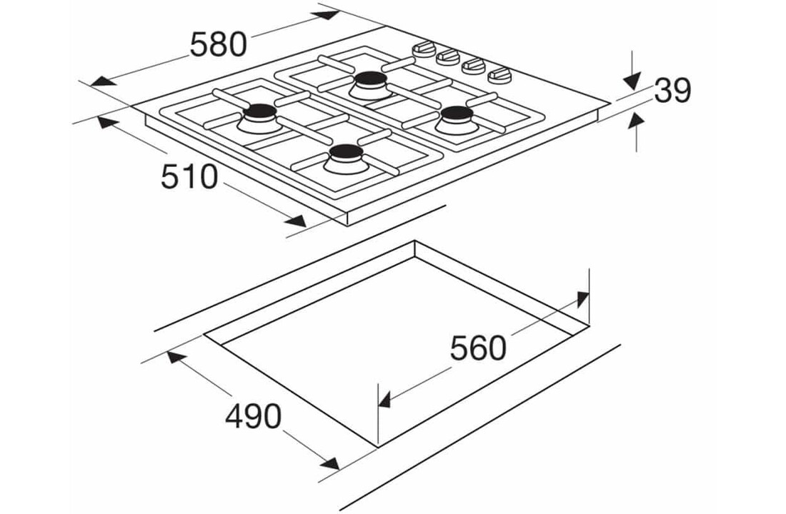 ETNA T110VRVSA - Gaskookplaat
