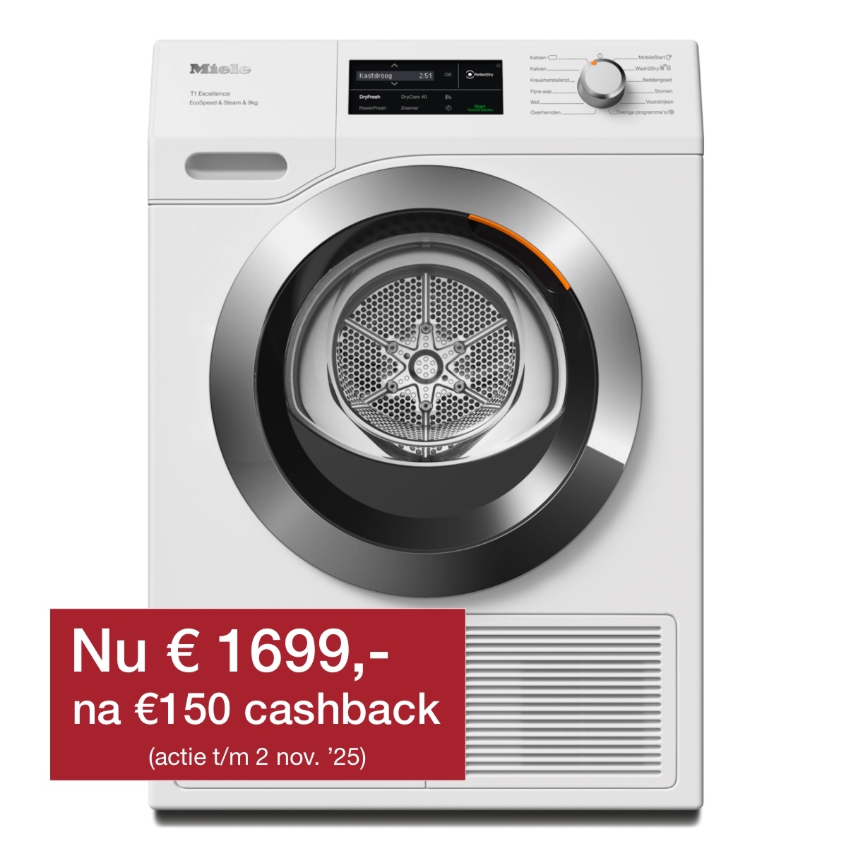 Miele TEL795WP EcoSpeed&Steam - T1 Warmtepompdroger.