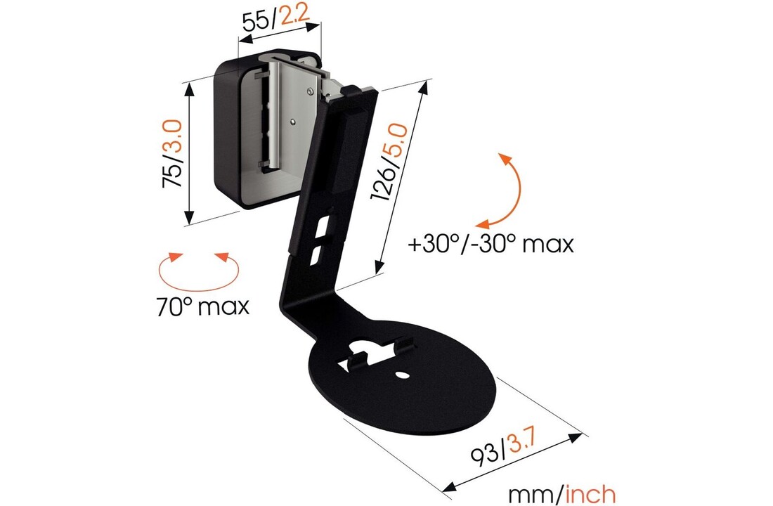 Vogel's SWM 4111 voor Sonos Era 100 Zwart - Muurbeugel