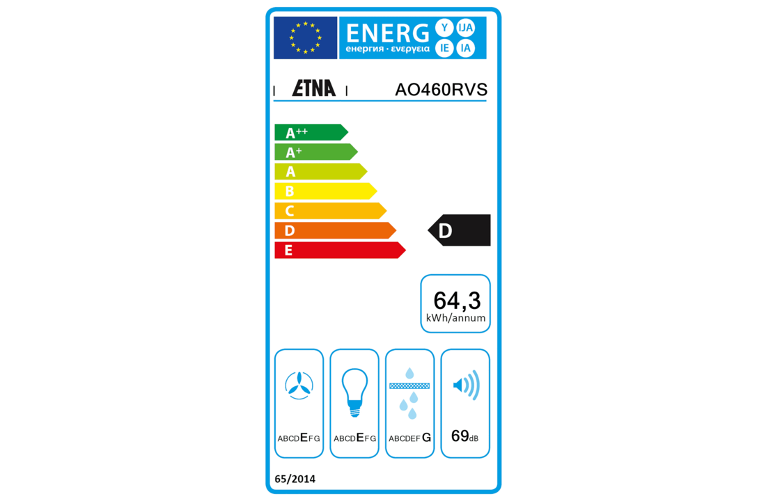 ETNA AO460RVS - Onderbouw afzuigkap
