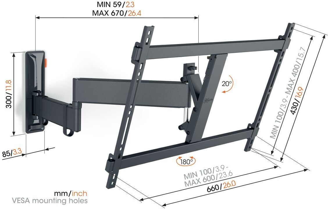 Vogel's TVM 3645 Muurbeugel (40-77 inch) - TV muurbeugel