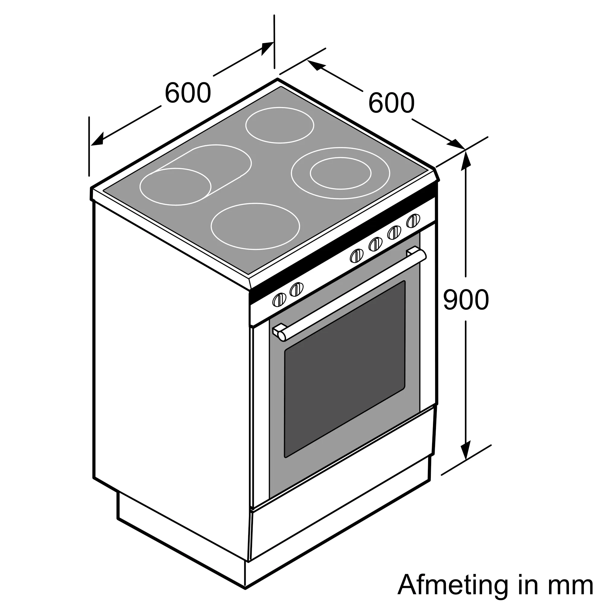 Bosch HLN39A050U  - Inductiefornuis.