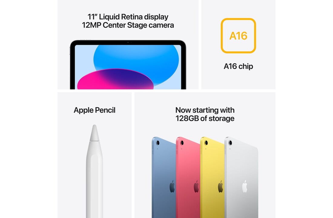 Apple iPad 11 (2025) WiFi 128 GB Zilver - Tablet