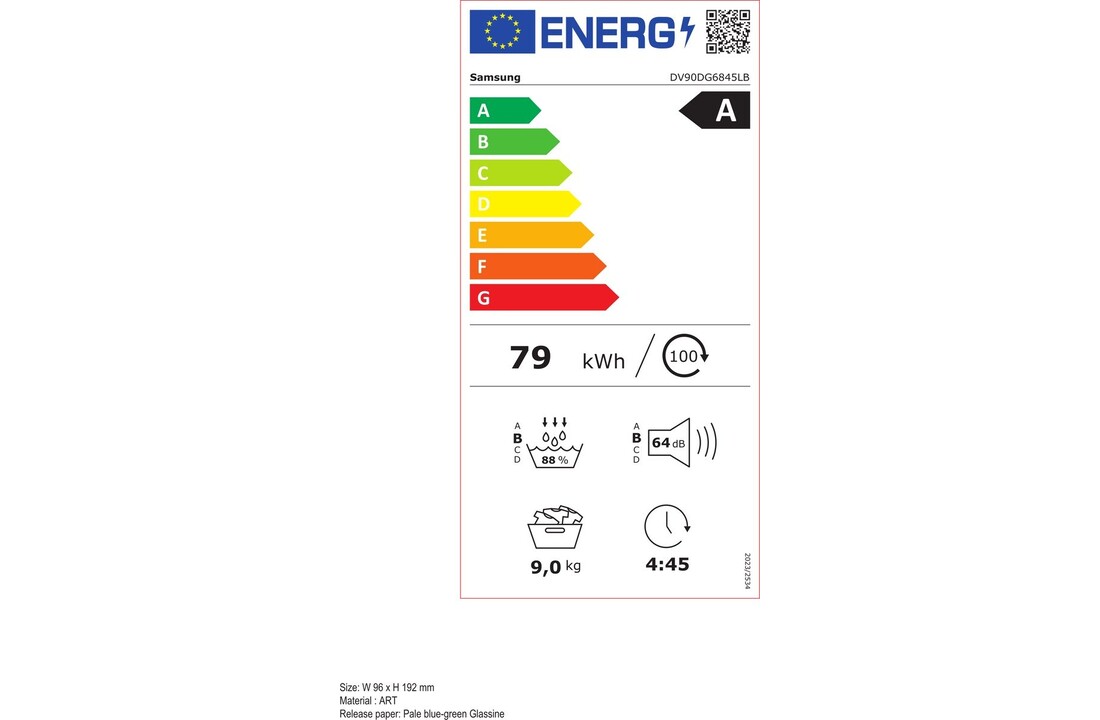 Samsung DV90DG6845LBU3 - Warmtepompdroger