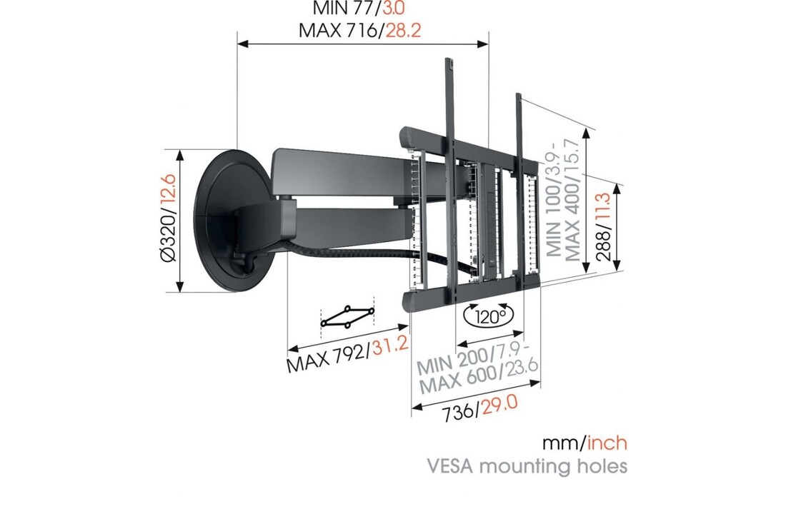 Vogel's TVM 7675 - TV muurbeugel