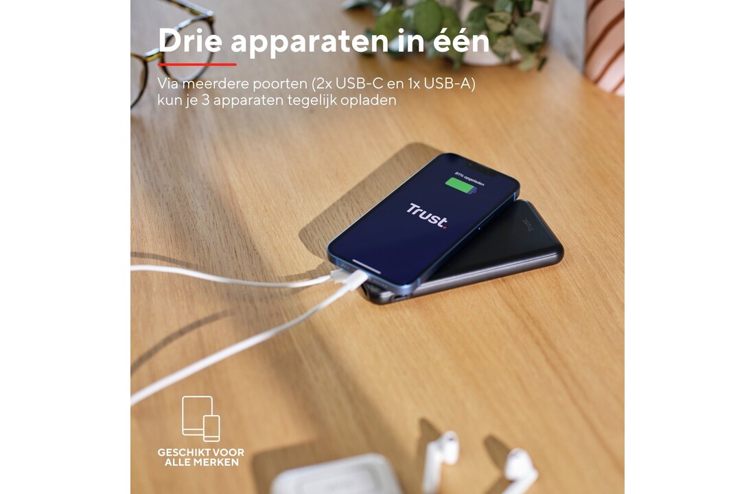 Trust Redoh Fast 10.000 mAh Zwart - Powerbank