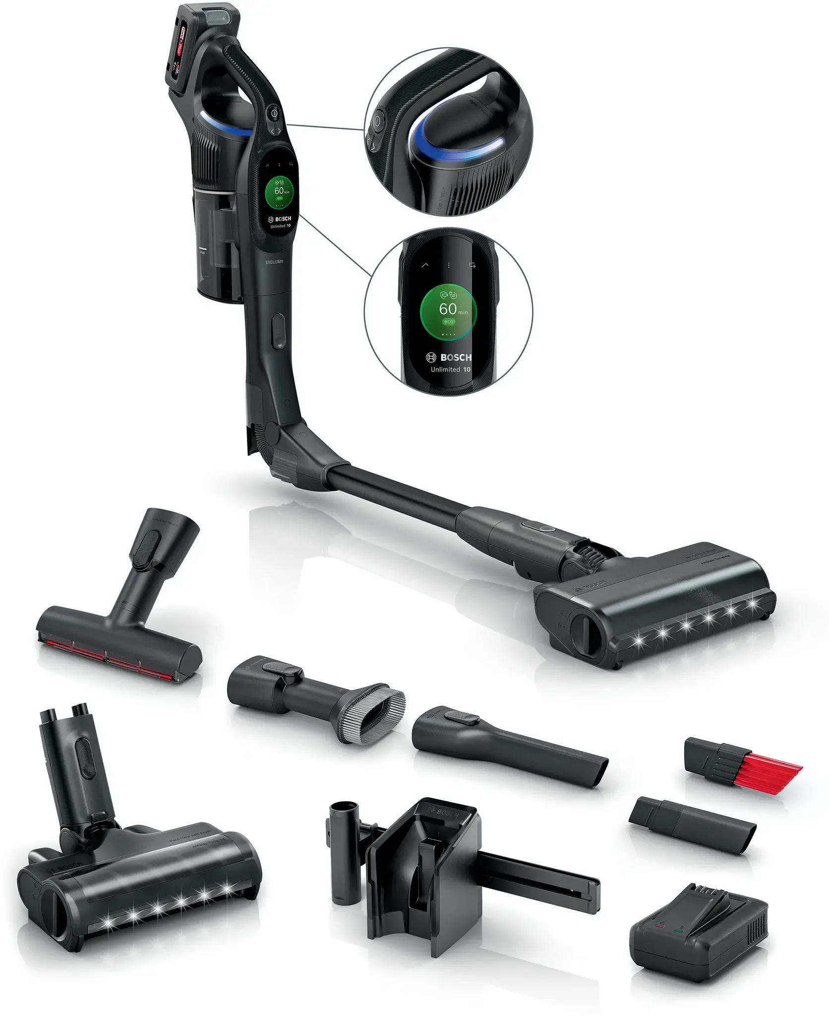 Bosch Unlimited 10  BXS1041BQC - draadloze steelstofzuiger.