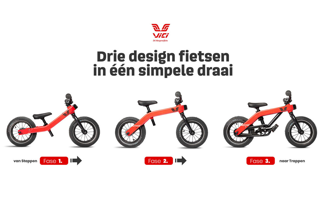 Vici 3-in-1 meegroeifiets vintage groen