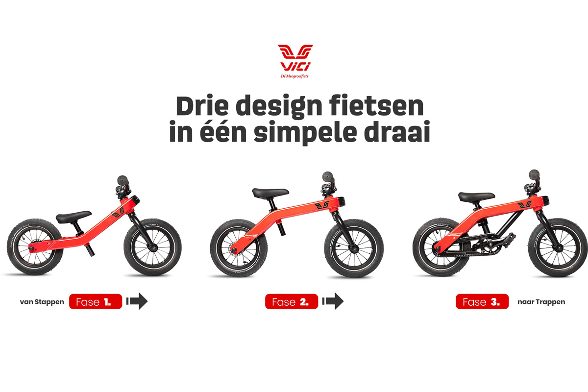 Vici 3-in-1 meegroeifiets vintage groen