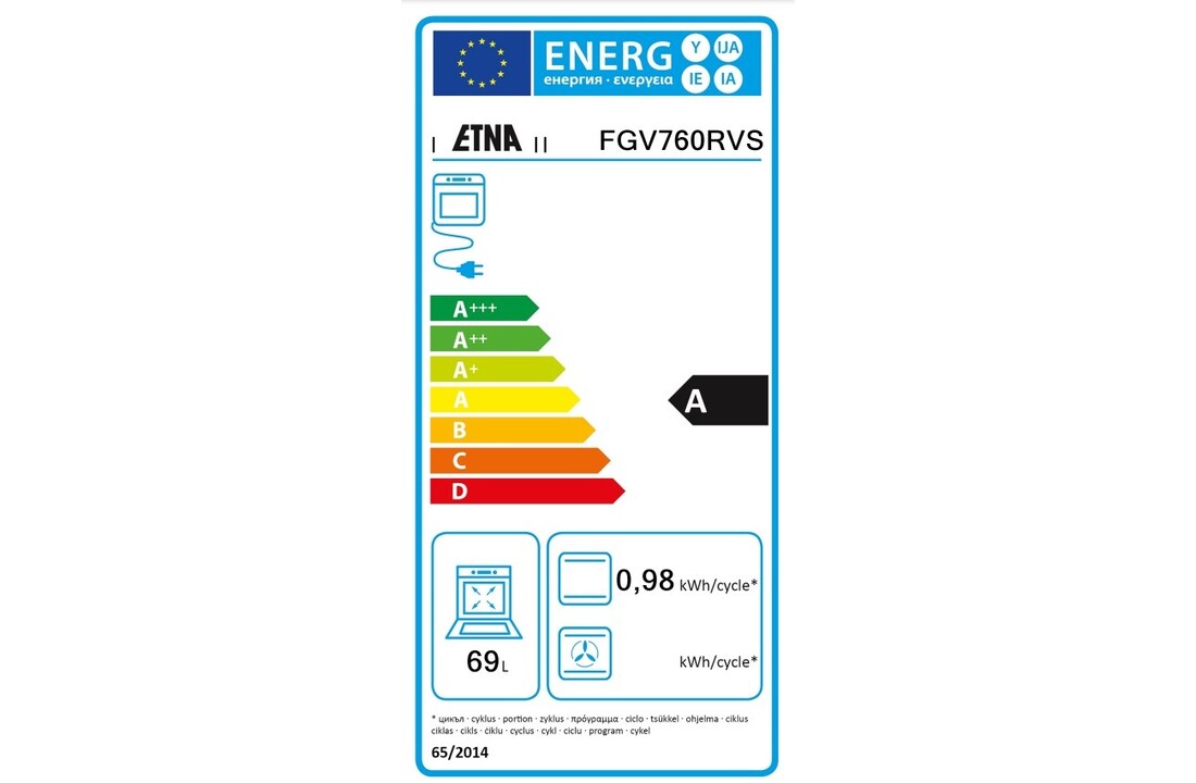 ETNA FGV760RVS - Gasfornuis