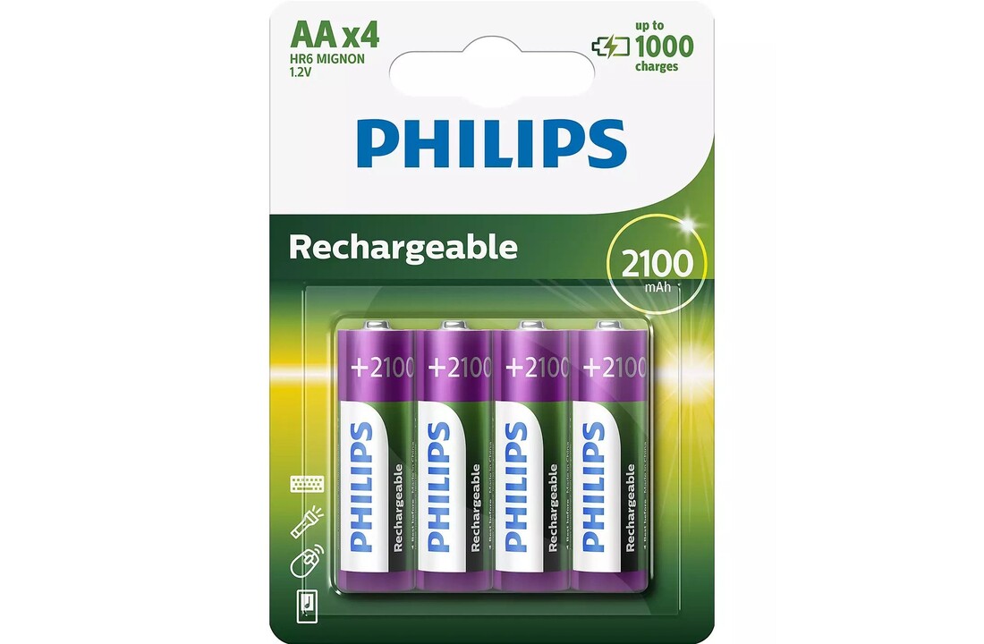 Philips R6B4A210/10 4X AA Oplaadbare Batterijen