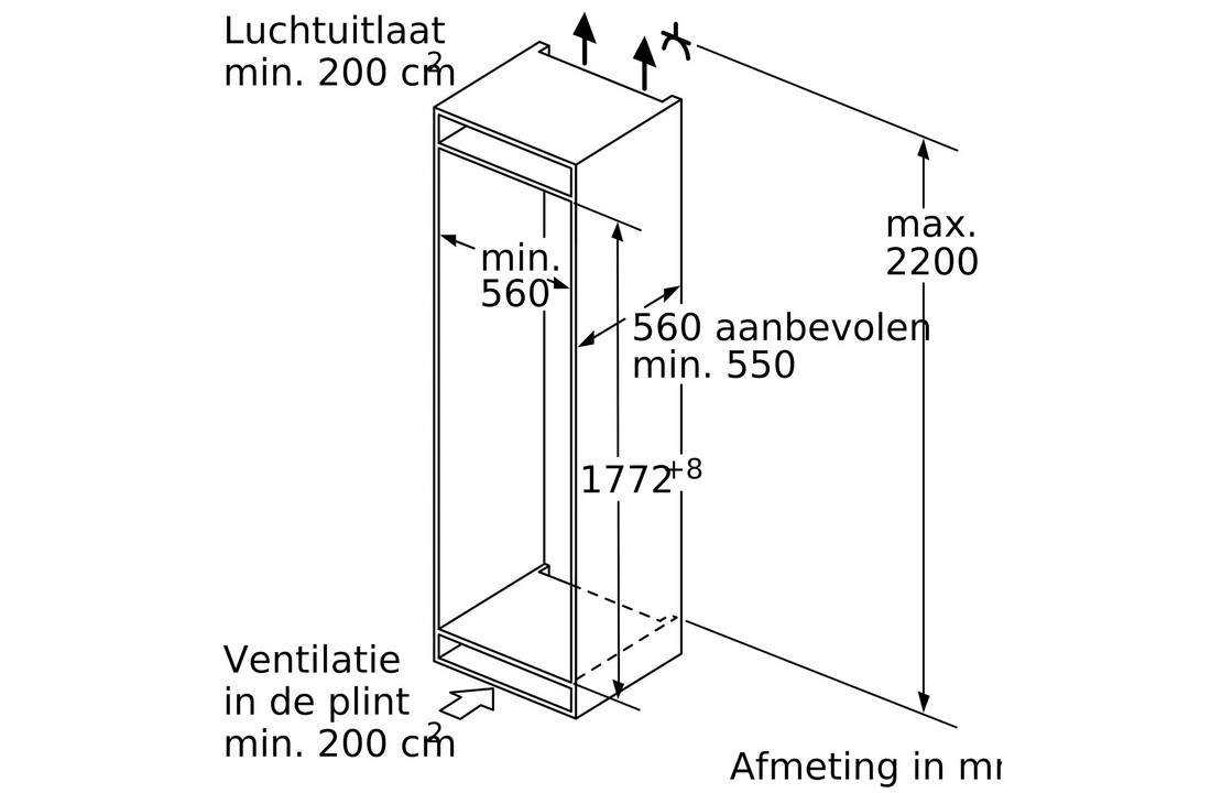 Bosch GIN81AEF0 - Inbouw vriezer