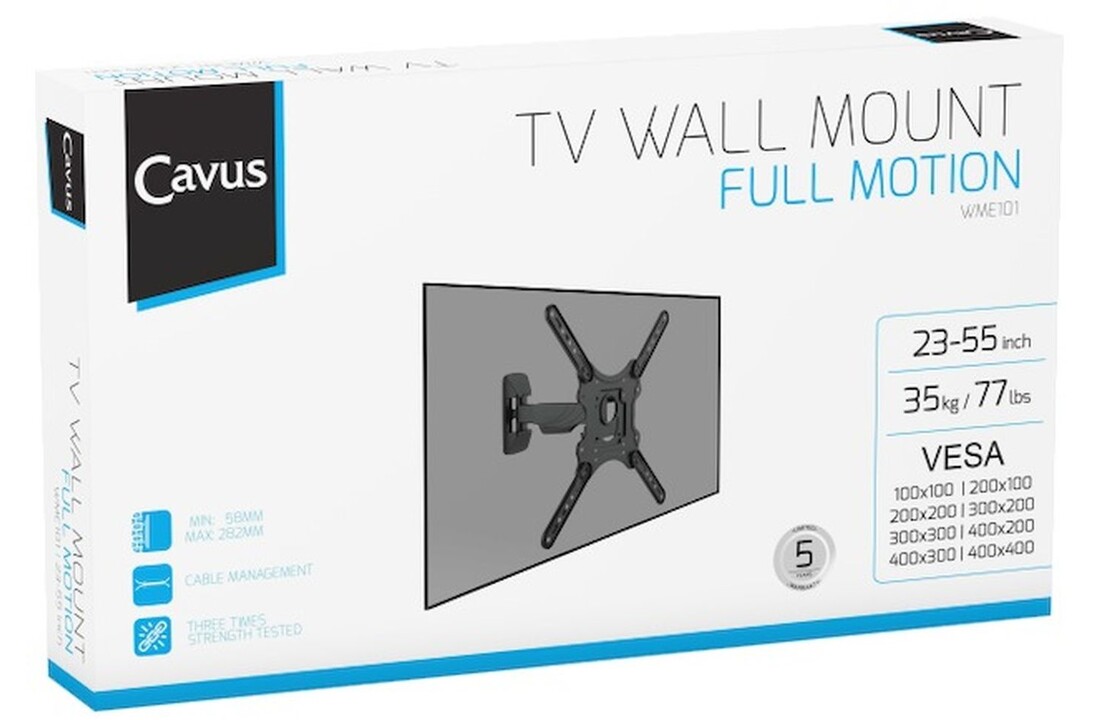 Cavus WME101 Muursteun enkele arm 23-55 inch - TV muurbeugel