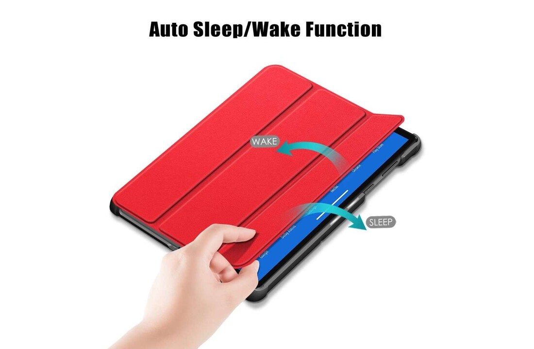 Just in Case Smart Tri-Fold Case - Lenovo M10HD - Rood - Beschermhoes