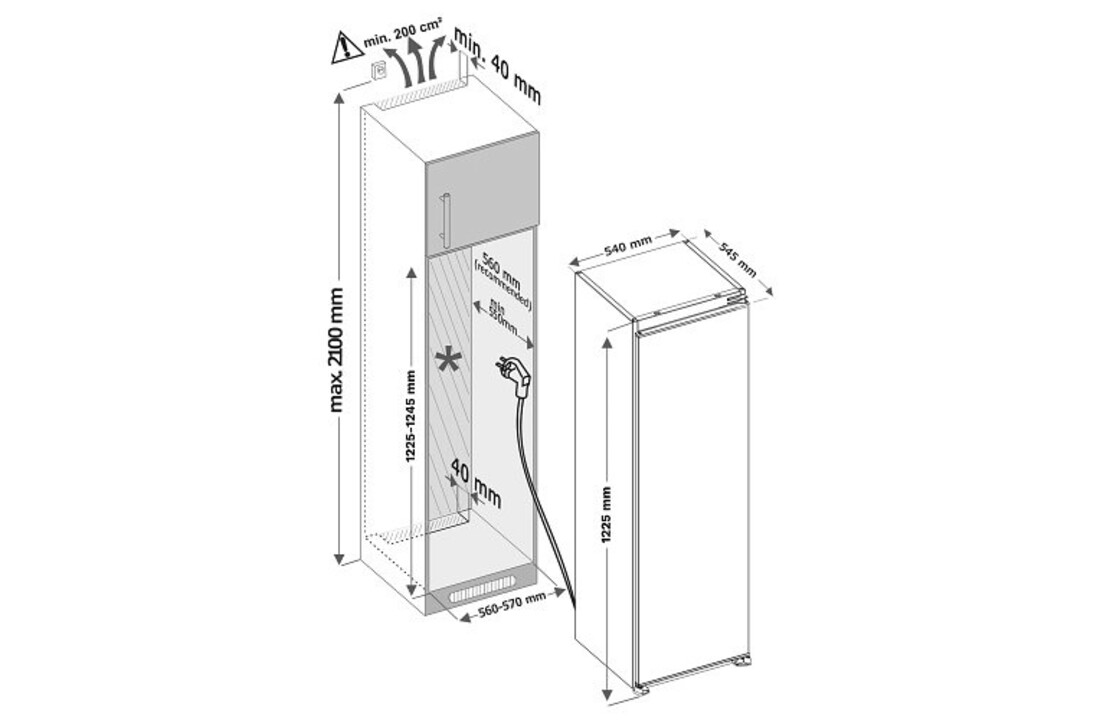 Inventum IKK1222S - Inbouw koelkast