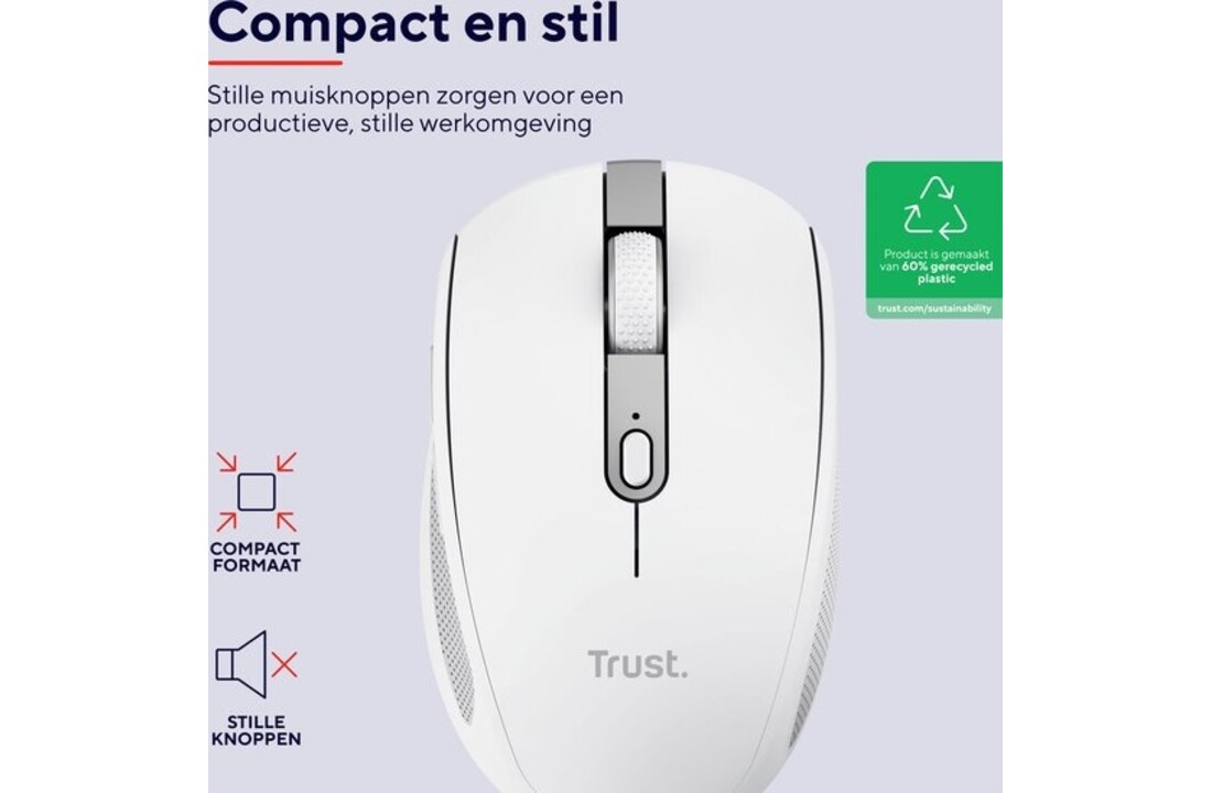 Trust Ozaa Compact Wit - Muis