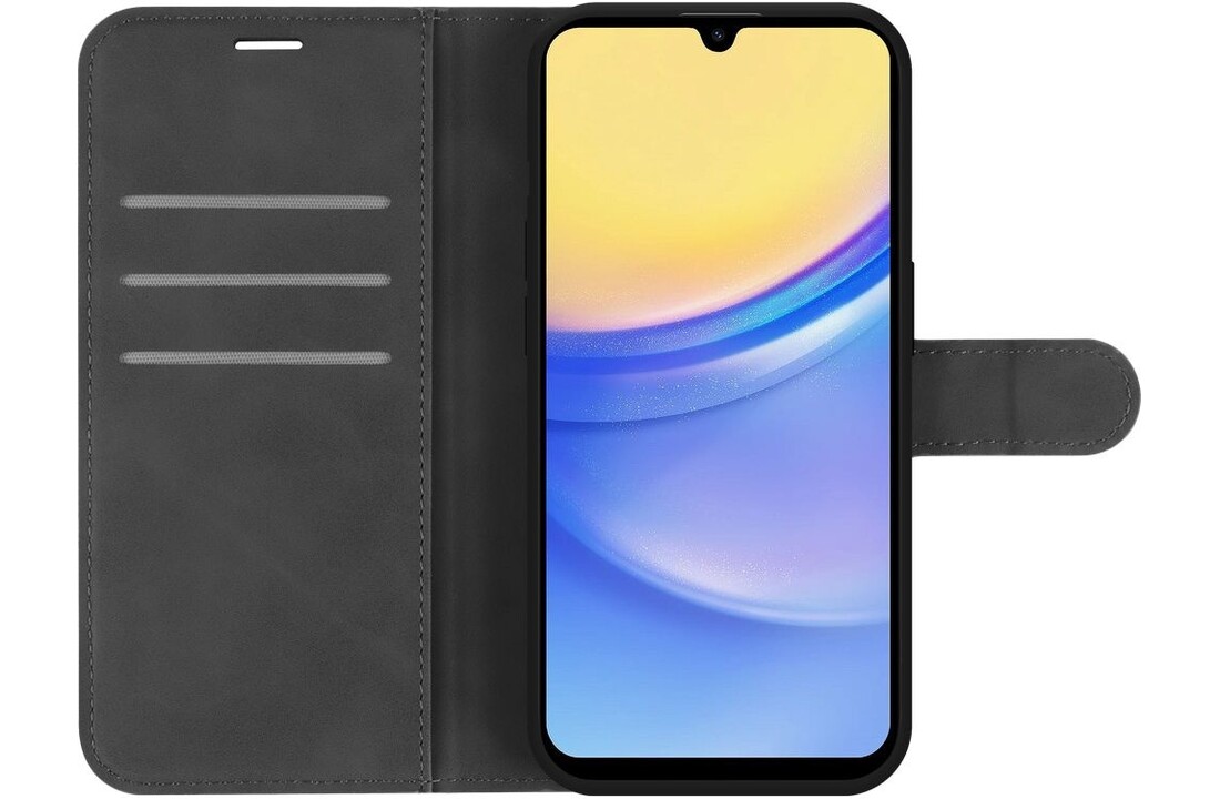 Just In Case Samsung Galaxy A15 Premium Wallet Case Zwart - Beschermhoes