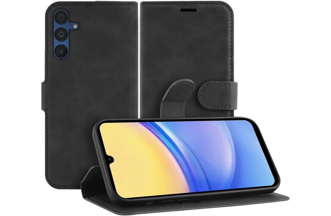 Just In Case Samsung Galaxy A15 Premium Wallet Case Zwart - Beschermhoes